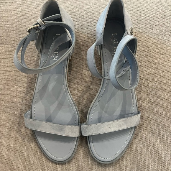 Lauren Betha Blue Suede Ankle Sandal’s - Picture 1 of 7